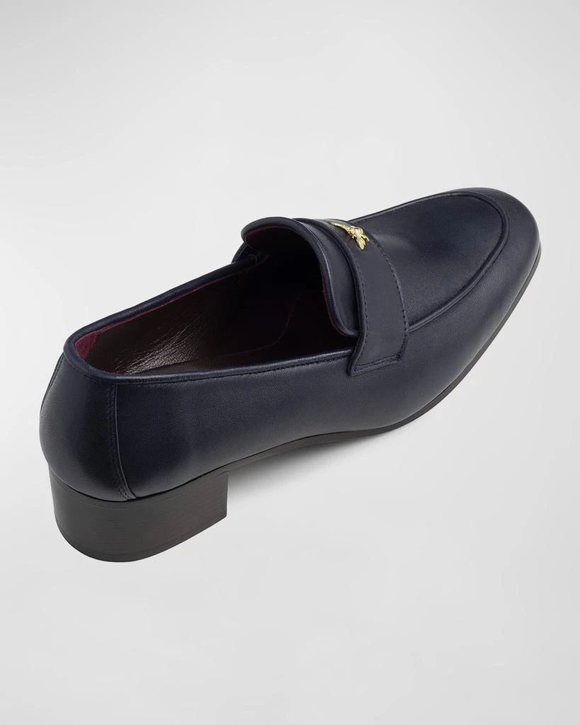 Bougeotte Leather Medallion Heeled Loafers 3