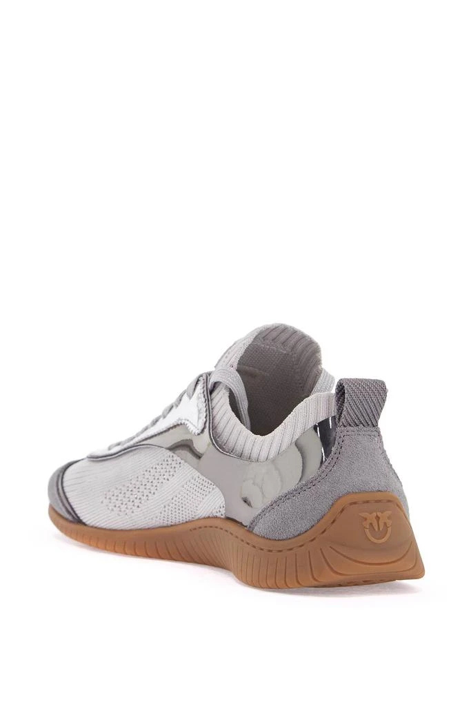 PINKO sneaker in silver knit with suede details reby 03 3