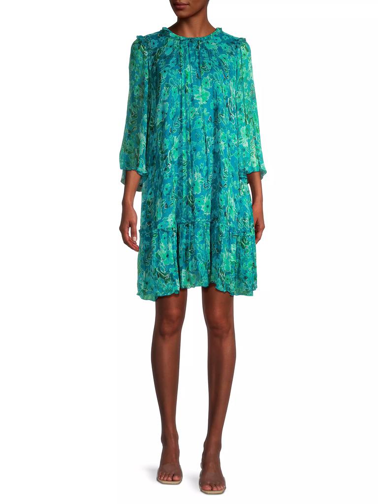 Johnny Was Raquel Floral Silk Minidress