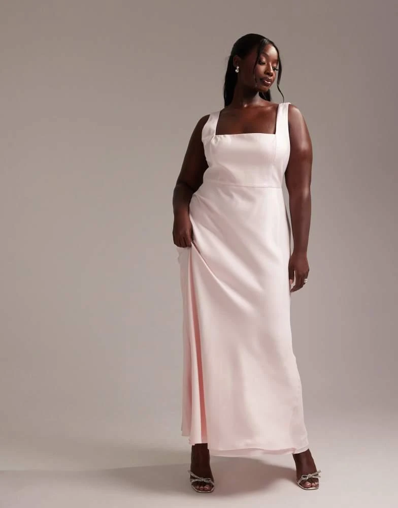princess polly baby blue dress ASOS DESIGN Bridesmaid satin cowl neck maxi dress with full skirt in olive  green – On Sale Now with Up to 44% Off main image 1