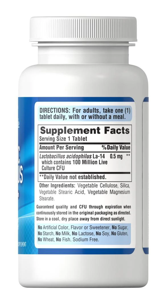 Puritan's Pride Probiotic Acidophilus 100 Capsules 6