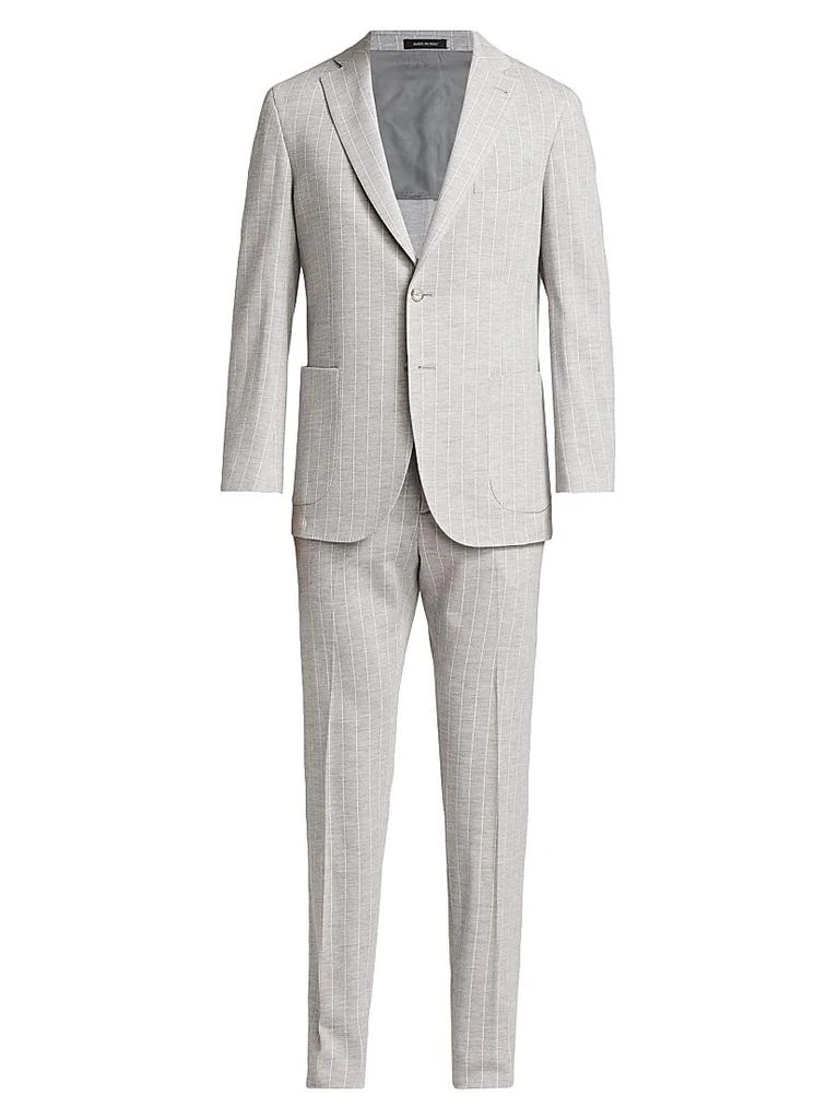 Saks Fifth Avenue COLLECTION Pinstriped Wool-Cotton Suit 1