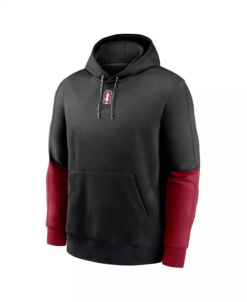NIKE Men's Black/Cardinal Stanford Cardinal 2024 Sideline Club Pullover Hoodie 2