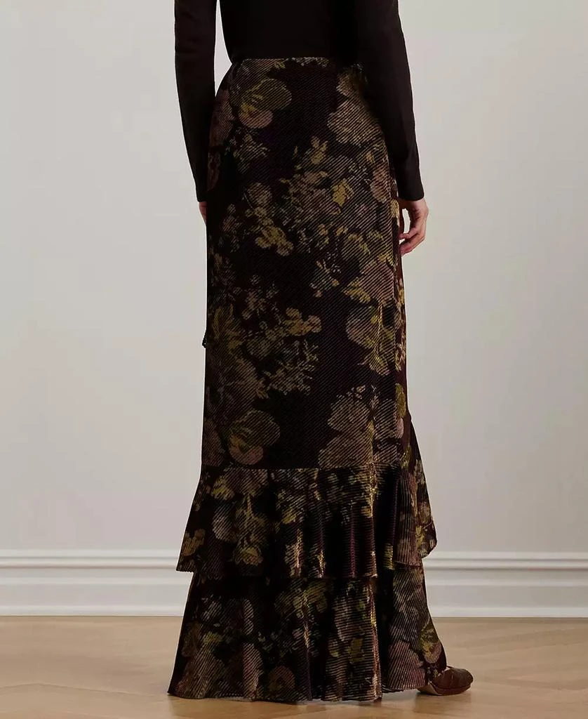 Ralph Lauren Women's Floral Burnout Velvet Tiered Maxiskirt 2