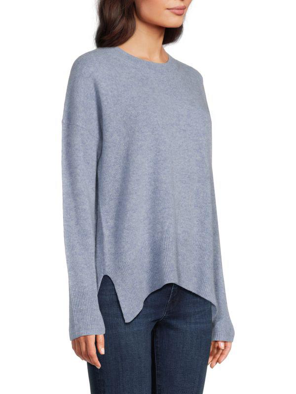 Saks Fifth Avenue 100% Cashmere Split Hem Crewneck Sweater