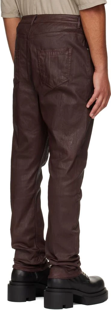 Rick Owens Burgundy Concordians Detroit Cut Jeans 3