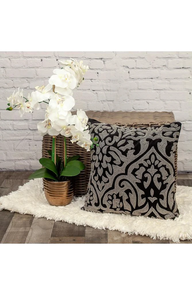 Parkland Carmela Beaded Velvet Throw Pillow 6