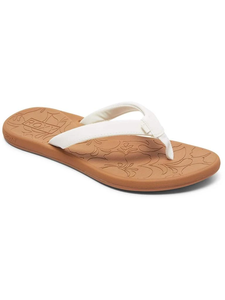 Roxy Vickie Womens Faux Leather Slip On Flip-Flops 1