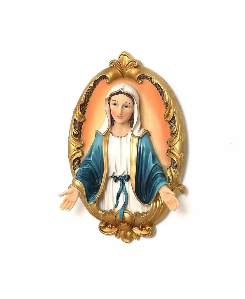 LuxenHome Blessed Virgin Mary Wall Plaque, Oval Religious Decor for Home 
Prayer Space 7