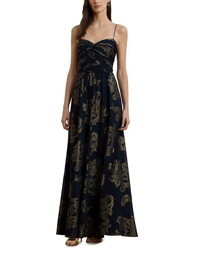 Paisley Foiled Chiffon Sleeveless Gown  On Sale Now with Up to 44% Off |  Discover Exclusive Deals & Savings at BeyondStyle  Authentic Ralph Lauren  dress|women with Limited-Time Discounts, Free Shipping,