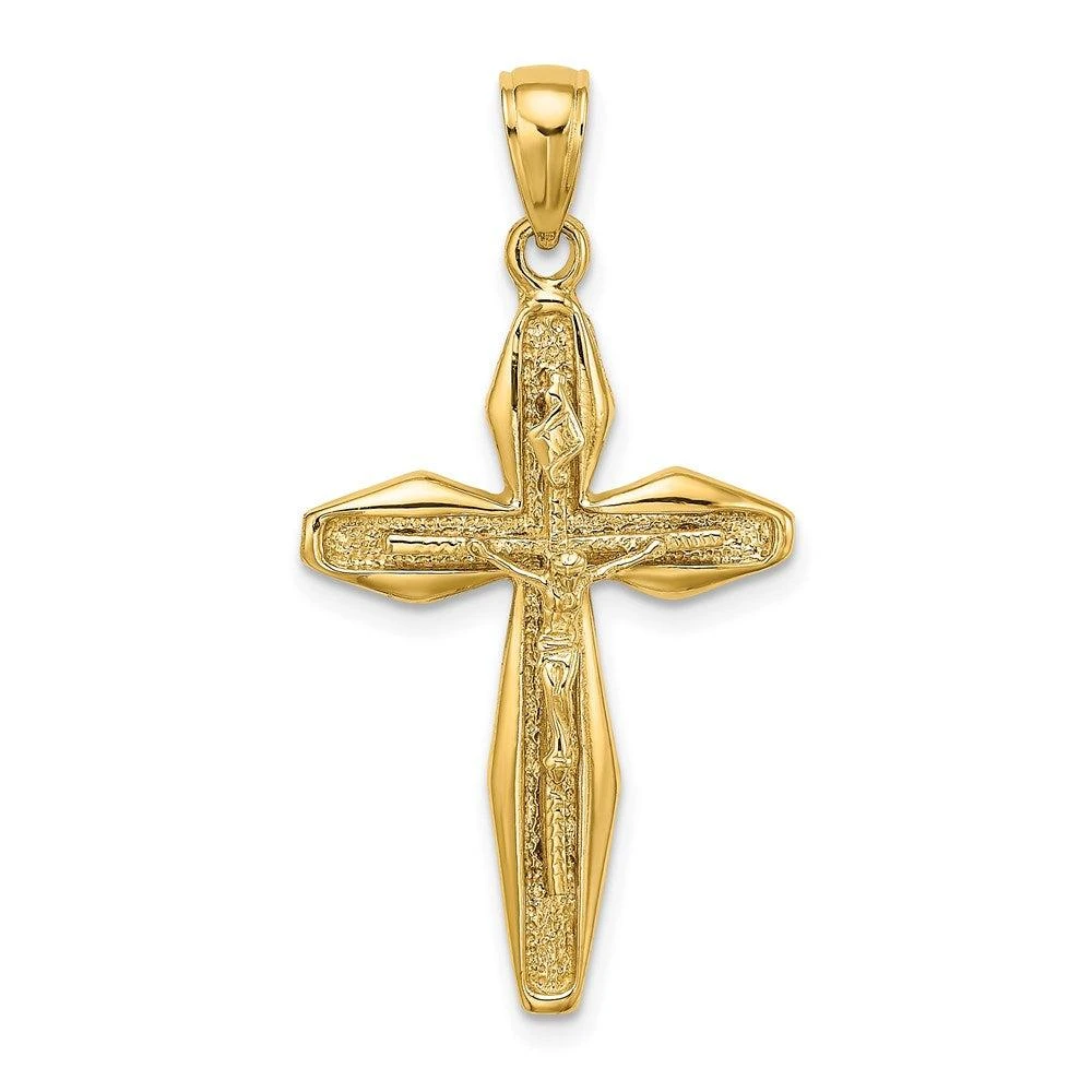 Diamond2Deal 14k Yellow Gold Polished Crucifix Charm