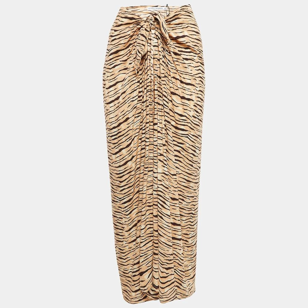 Faithfull the Brand Faithfull The Brand Animal Print Rayon Wrap-Around Skirt M 1
