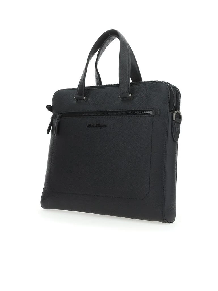 Salvatore Ferragamo Ferragamo Logo-Plaque Zipped Briefcase 3