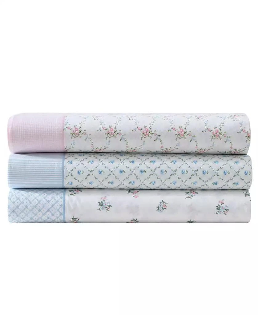 Laura Ashley 200-Thread Count Cotton Percale 4 -Pc. Sheet Set, Queen 8