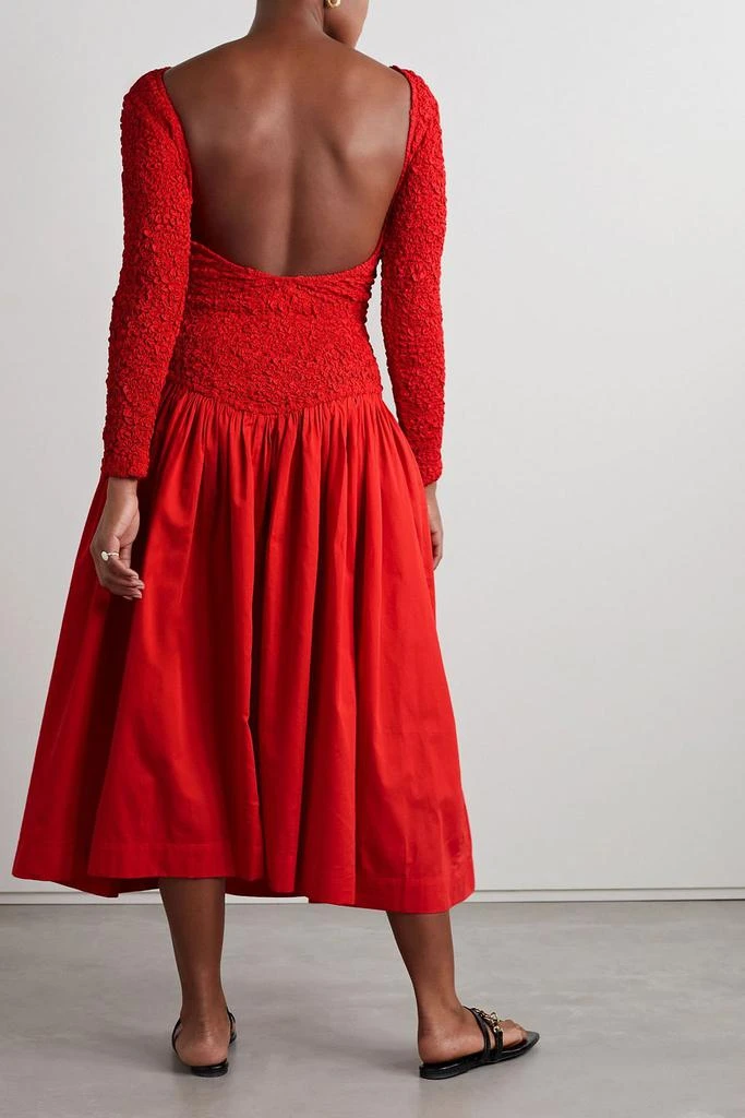Mara Hoffman Mereba cotton-poplin and popcorn jersey midi dress 3