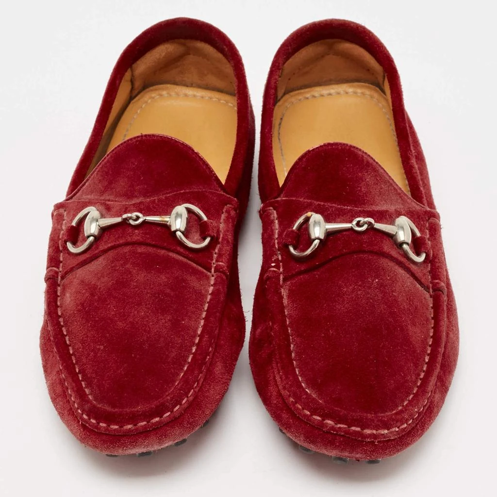 Gucci Gucci Red Suede Horsebit Slip On Loafers Size 41 3