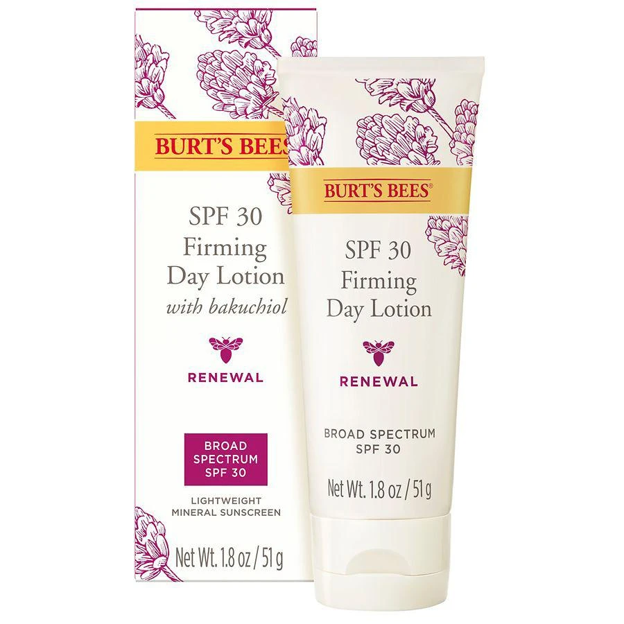 Burt's Bees Renewal Firming Day Lotion with Bakuchiol, Broad Spectrum SPF 30 Sunscreen 1