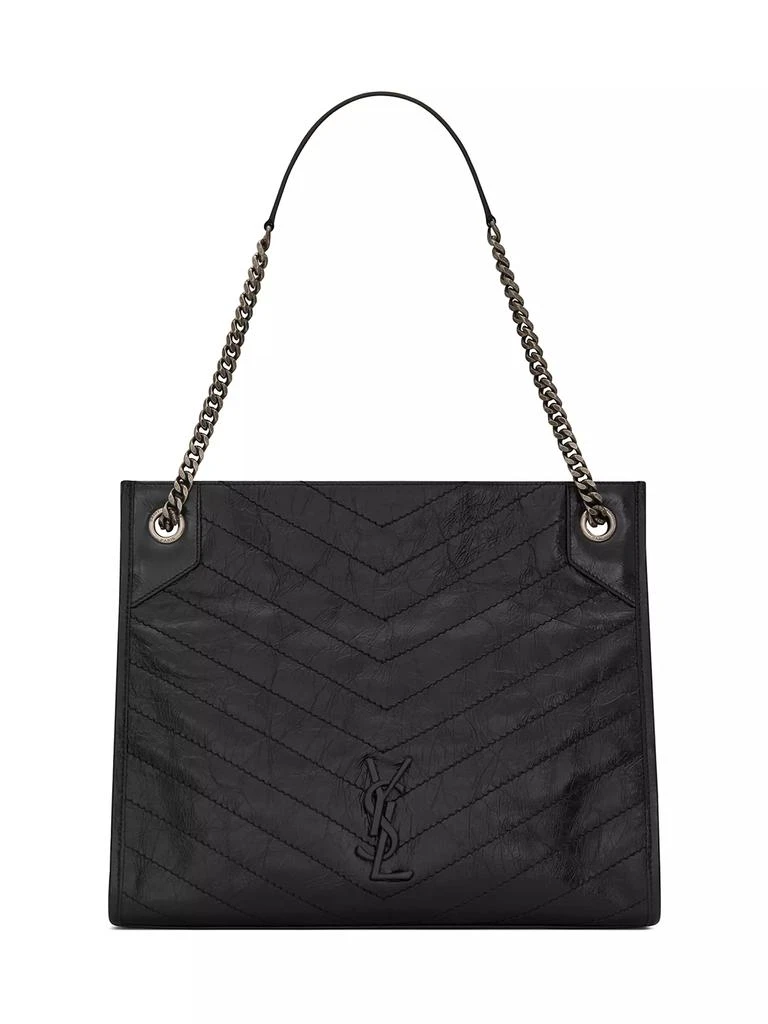 Saint Laurent Niki Medium Shopping Tote Bag In Crinkled Vintage Leather 1