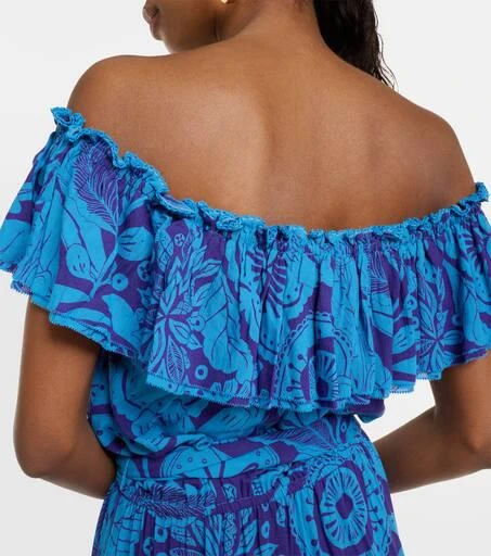 Poupette St Barth Bella printed off-shoulder minidress 6
