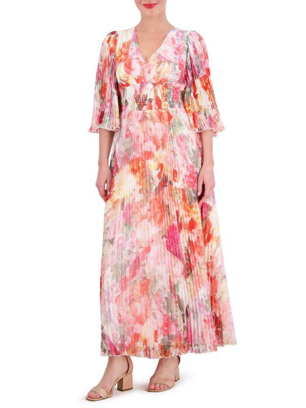 Vince Camuto Floral Accordion Pleat Maxi Dress