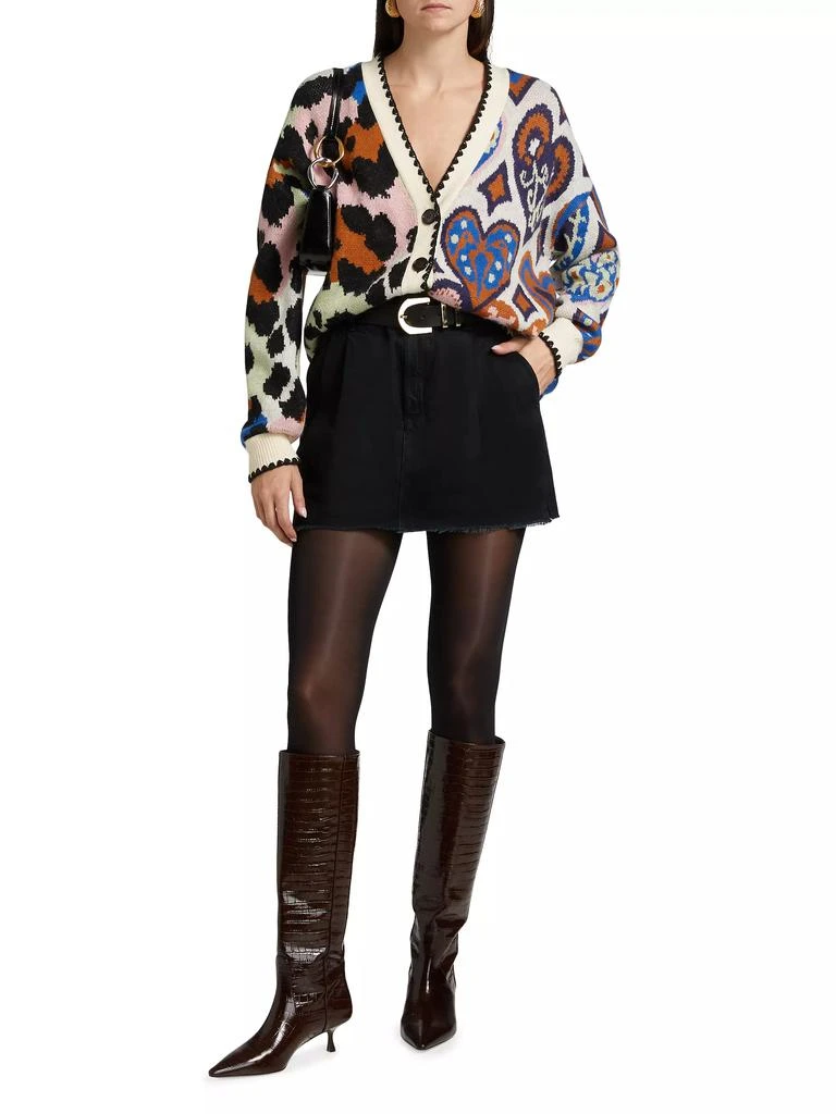 Farm Rio Intarsia-Knit V-Neck Cardigan 2