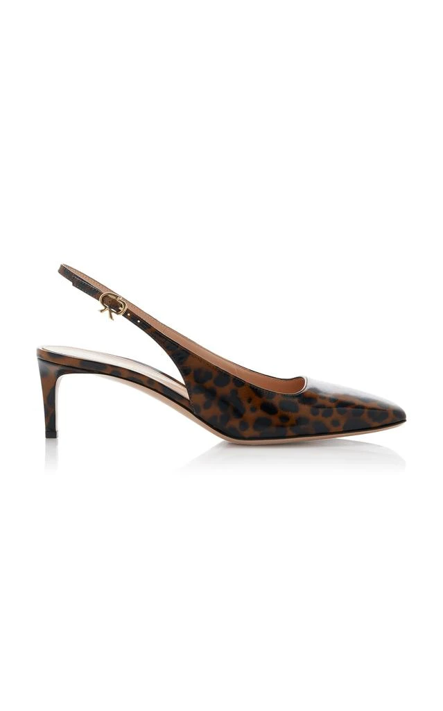 Gianvito Rossi Gianvito Rossi - Leopard-Print Patent Leather Slingback Pumps - Animal - IT 38 - Moda Operandi 1