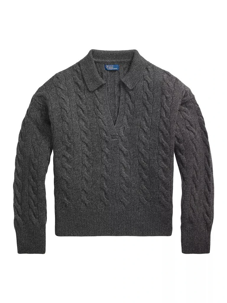 Polo Ralph Lauren Wool-Blend Cable-Knit Polo Sweater 1