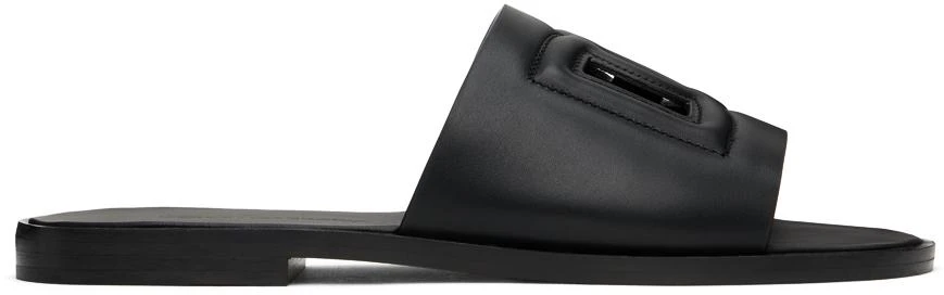 Dolce & Gabbana Black Calfskin Slides 1