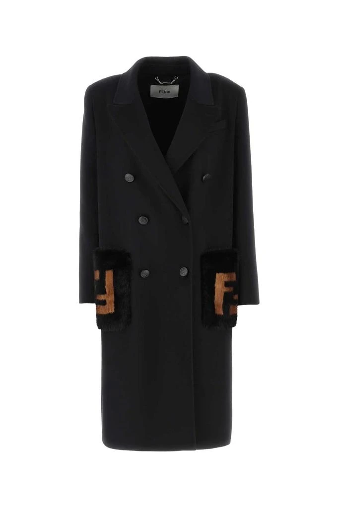 Fendi Fendi Double Breasted Pocket-Detailed Trench Coat from Cettire