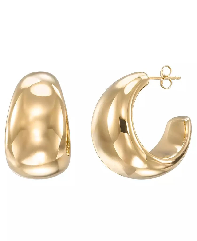 Macy's High Polished Bold C Shape Hoop Earrings in 18k Yellow Gold Over Sterling Silver 1