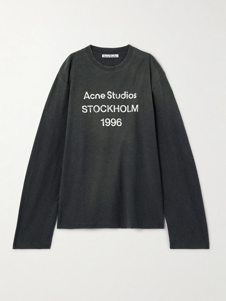 Acne Studios 品牌标志印花有机棉质汉麻混纺平纹布卫衣