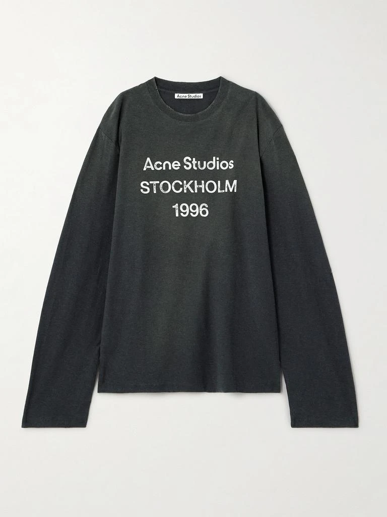 Acne Studios 品牌标志印花有机棉质汉麻混纺平纹布卫衣 1