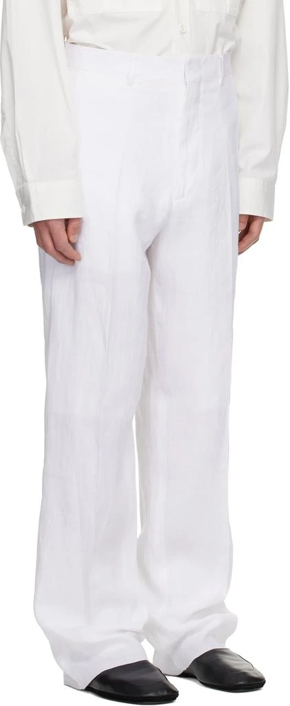 Moschino White Tailored Twist Linen Cloth Trousers 2