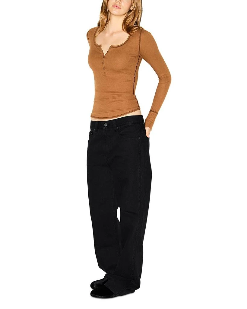 SKIMS Rib Scoop Neck Henley Top 2