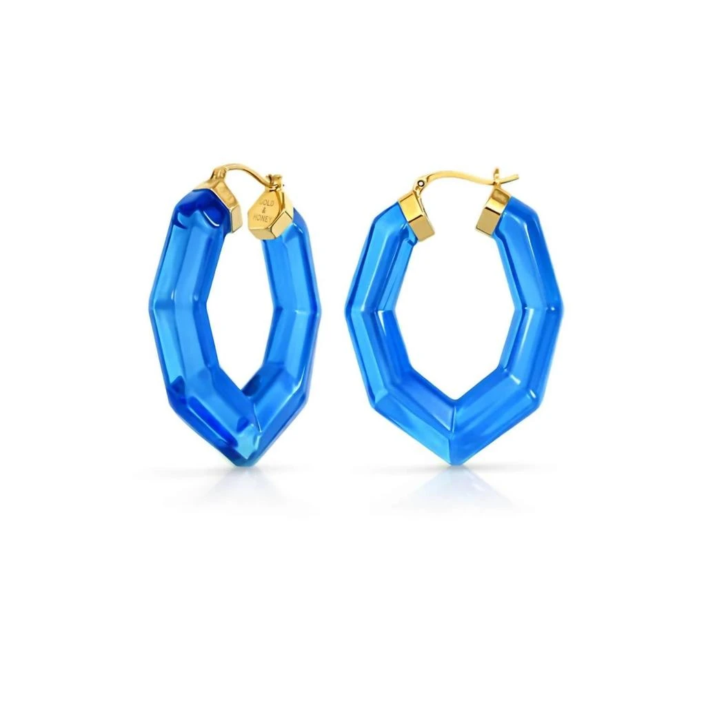 Gold
Honey Gold
Honey - Women
s Pear Gem Lucite Hoop Earrings