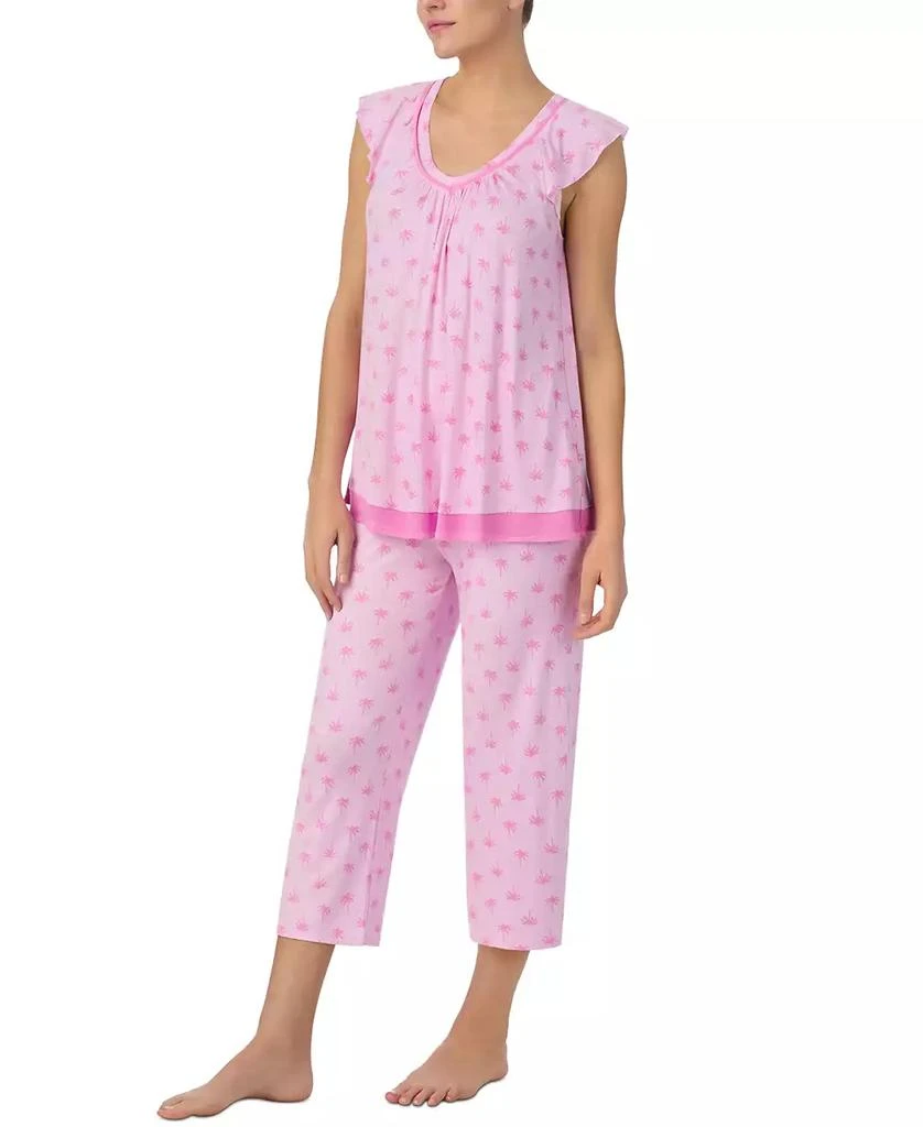 Ellen Tracy Women's Printed V-Neck Cropped Pajama Set 3