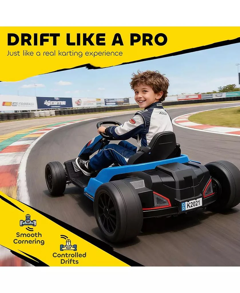 Qaba 24V Electric Go Kart, Kids Drift Kart with Dual 150W Motors, 6
