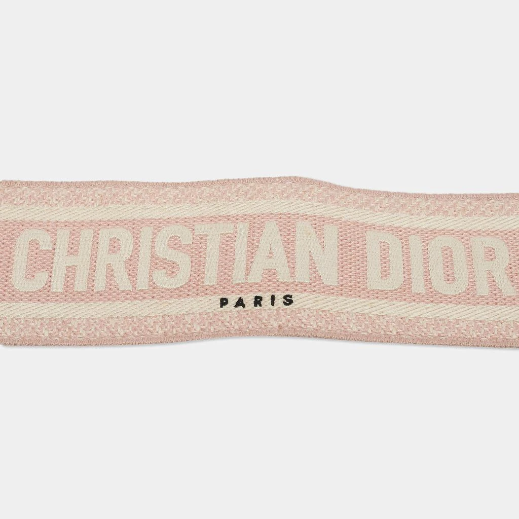 Dior Dior Pink/Black Embroidered Canvas and Leather Shoulder Bag Strap 4