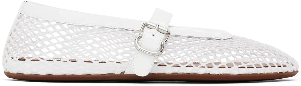 Alaïa White Fishnet Ballerina Flats 1