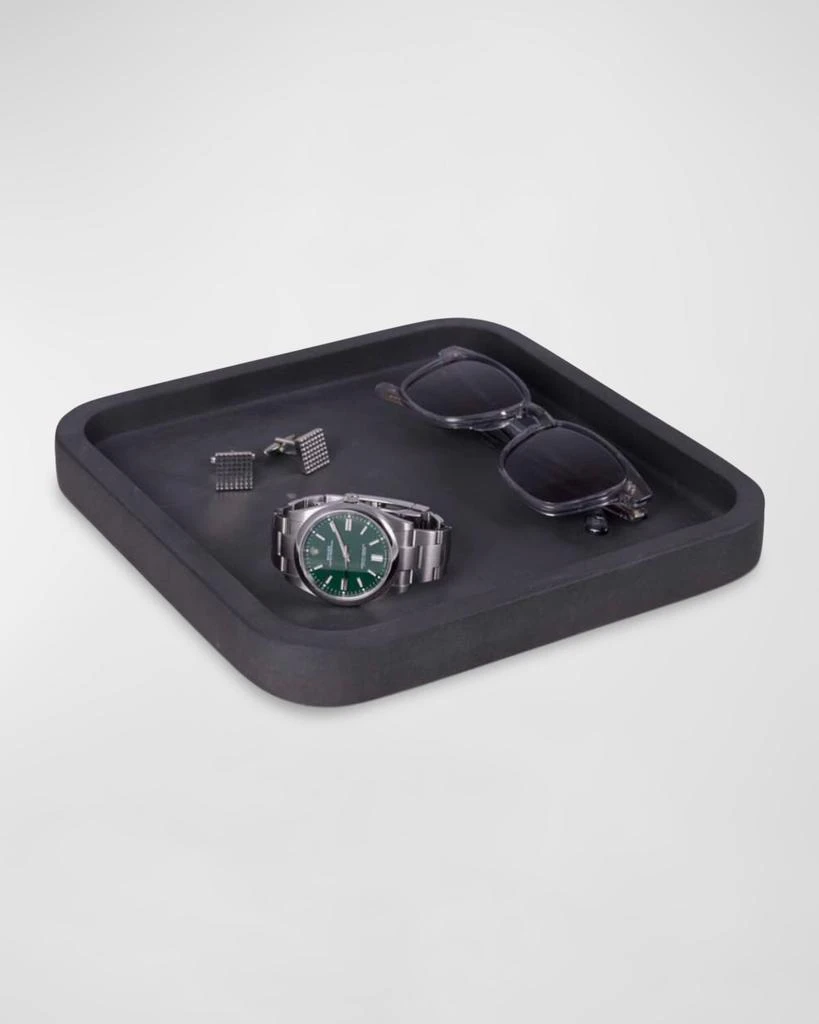 Bey-Berk Men's Genuine Black Marble Catchall Tray 2