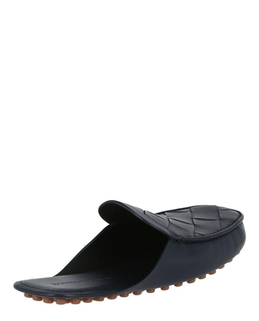 Bottega Veneta Mens Intrecciato Leather Slides