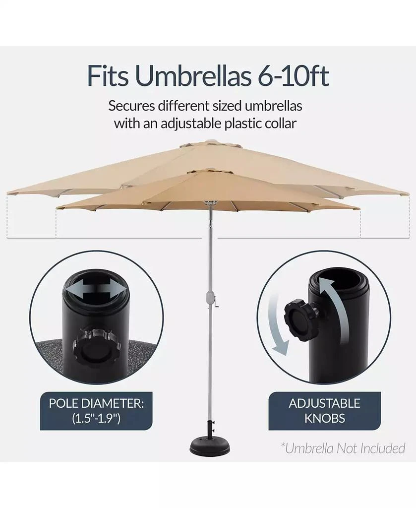 Best Choice Products Fillable Plastic Patio Umbrella Base Stand, Pole Holder w/ Adjustment Knob, Round Dome 3