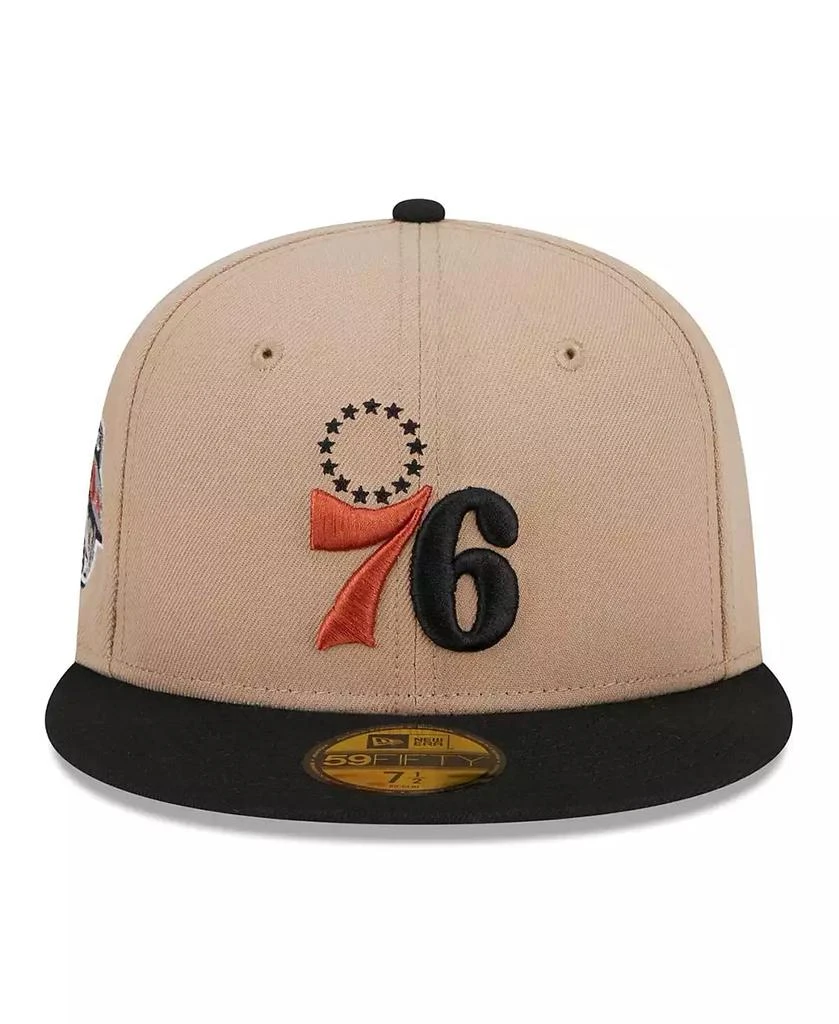New Era Men's Tan, Black Burnt Orange Logo 2-Tone 59FIFTY Fitted Hat 3