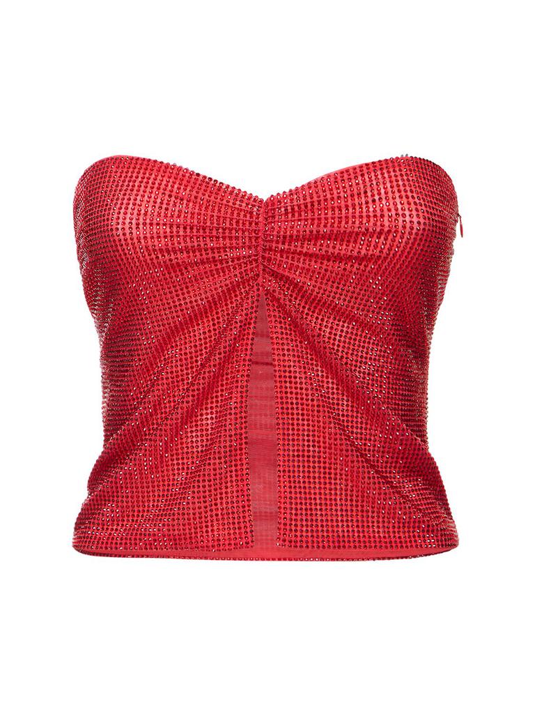 GIUSEPPE DI MORABITO Embellished Strapless Crop Top