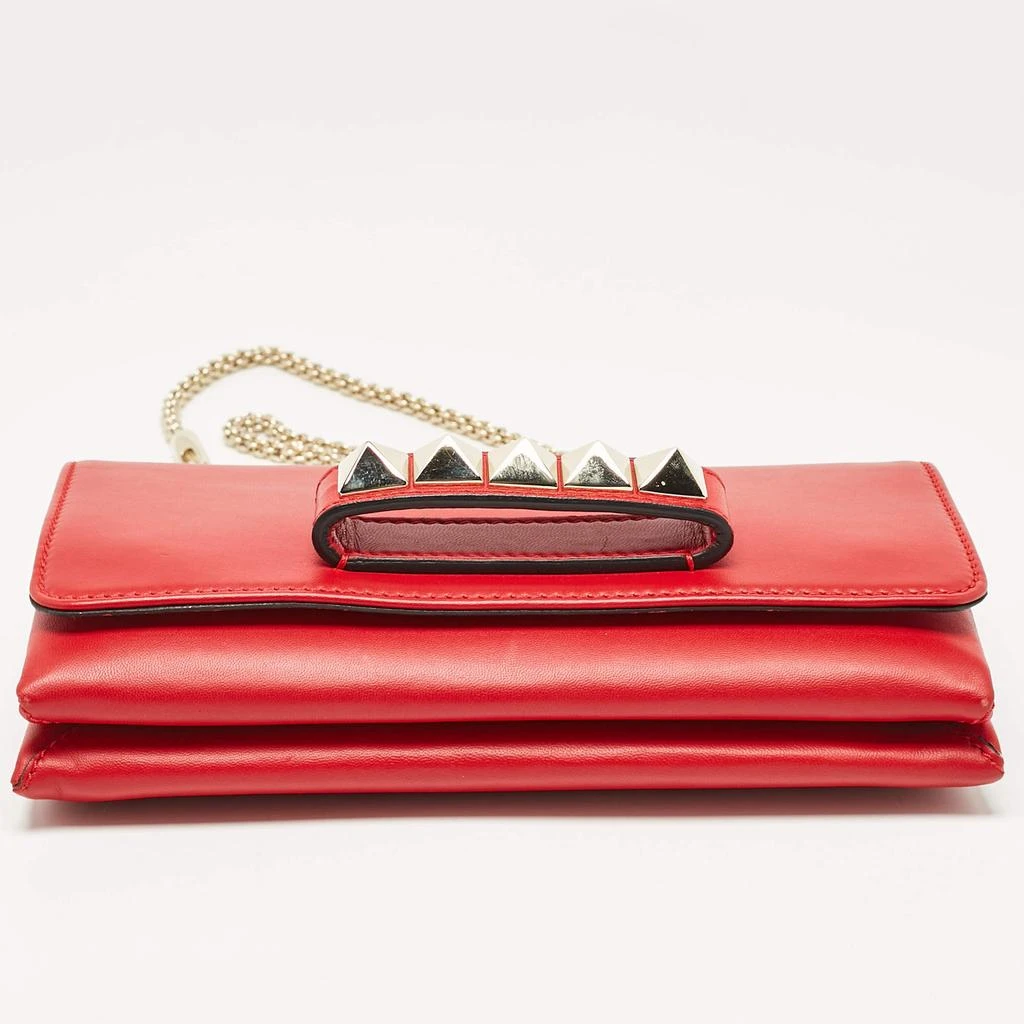 Valentino Valentino Red Leather Rockstud Va Va Voom Chain Clutch 6