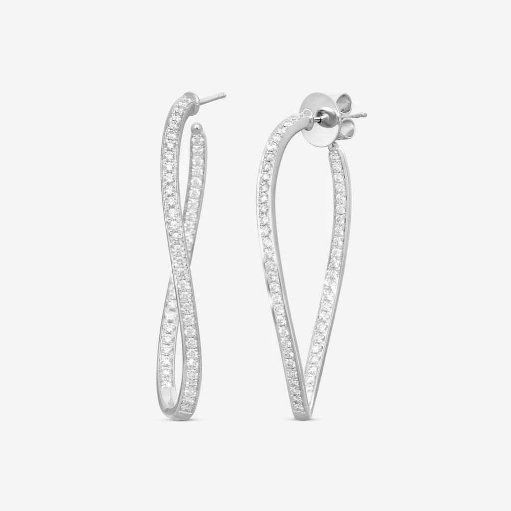 Mémoire Mémoire Channel Set 18K White Gold Diamond Twist Hoop Earrings CHHO216