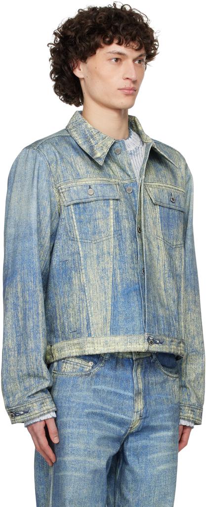 CAMPERLAB Blue Paint Print Denim Jacket