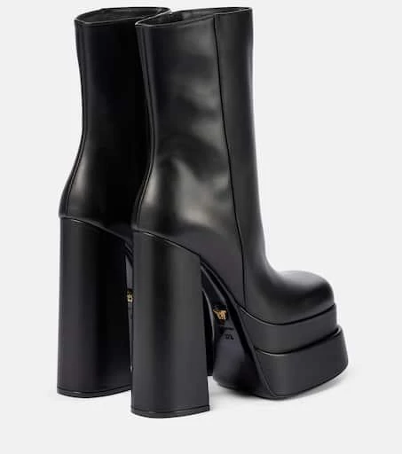 Versace Intrico leather platform ankle boots 3