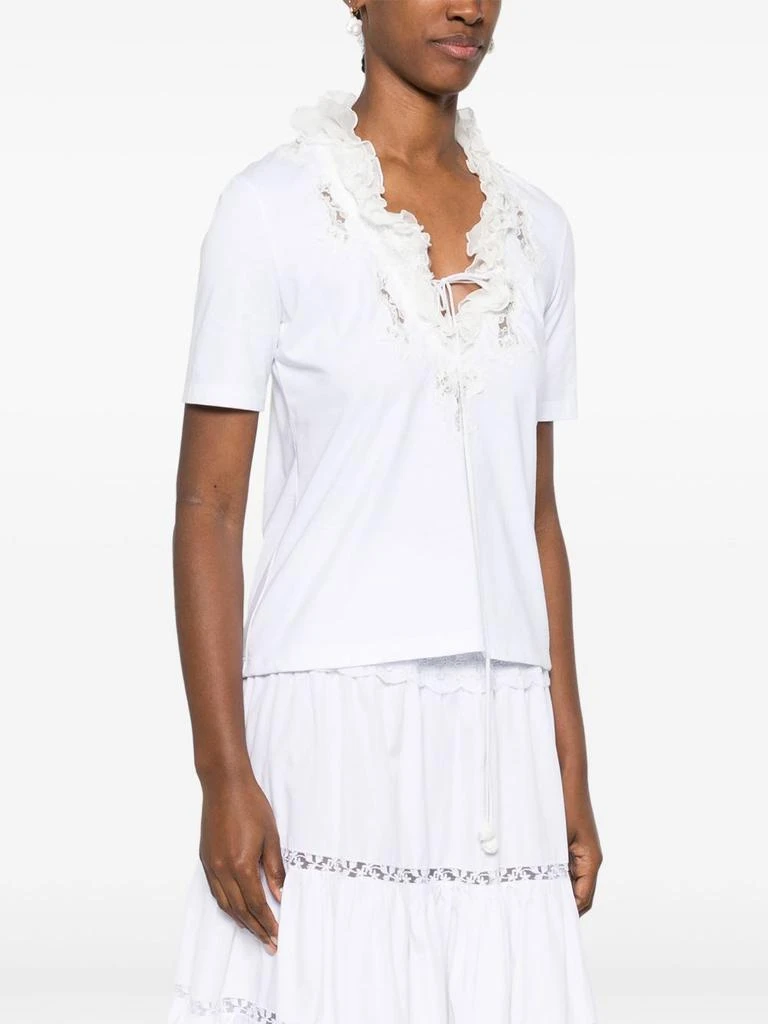 ERMANNO ERMANNO SCERVINO - Lace Detail Cotton T-shirt 1