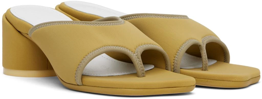 MM6 Beige Scuba Lyrca Heeled Sandals 4